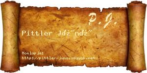 Pittler Júnó névjegykártya